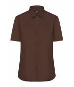 Damen Ladies' Shirt Short-Sleeved Poplin Brown 8506