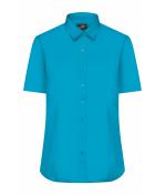 Damen Ladies' Shirt Short-Sleeved Poplin Turquoise 8506