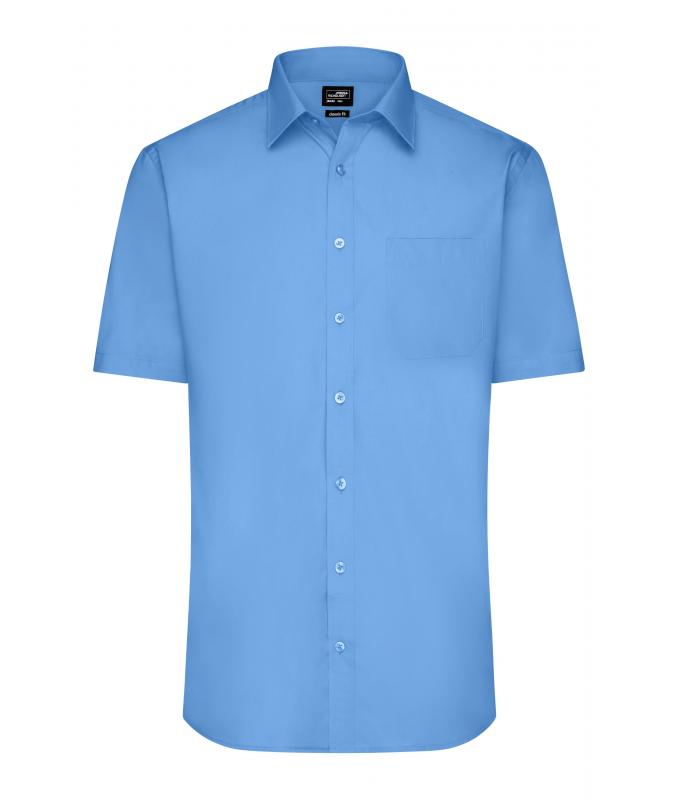 Homme Chemise homme à manches courtes en popeline Aqua 8507