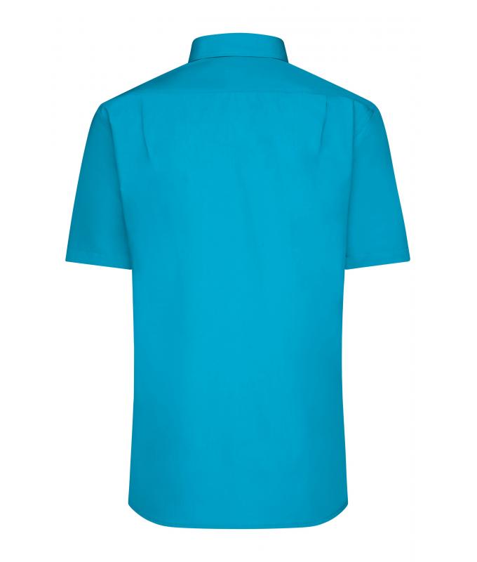 Homme Chemise homme à manches courtes en popeline Turquoise 8507