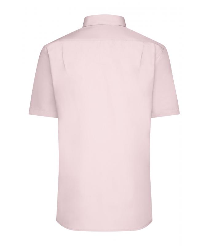 Homme Chemise homme à manches courtes en popeline Rose clair 8507