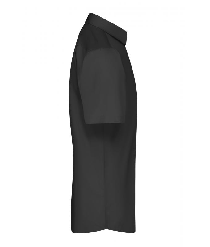 Men Men's Shirt Short-Sleeved Poplin Black 8507