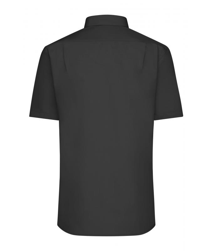 Men Men's Shirt Short-Sleeved Poplin Black 8507