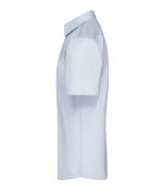 Herren Men's Shirt Short-Sleeved Poplin Light-blue 8507