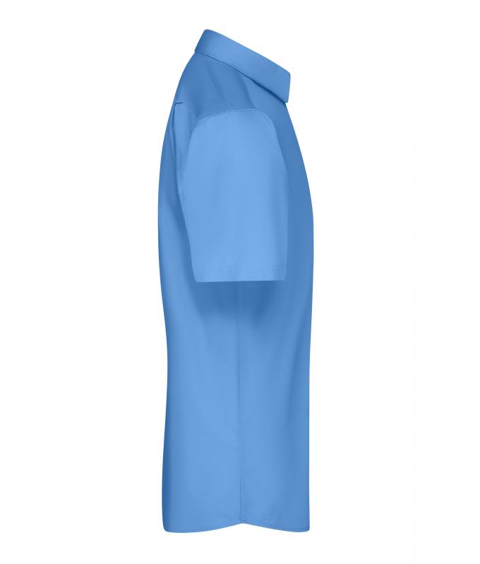 Heren Men's Shirt Short-Sleeved Poplin Aqua 8507