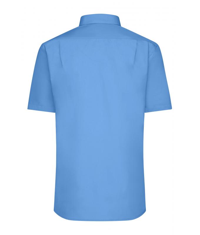 Heren Men's Shirt Short-Sleeved Poplin Aqua 8507