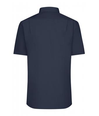 Heren Men's Shirt Short-Sleeved Poplin Navy 8507