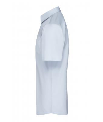 Men Men's Shirt Short-Sleeved Poplin Light-blue 8507