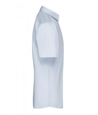 Men Men's Shirt Short-Sleeved Poplin Light-blue 8507