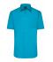 Men Men's Shirt Short-Sleeved Poplin Turquoise 8507
