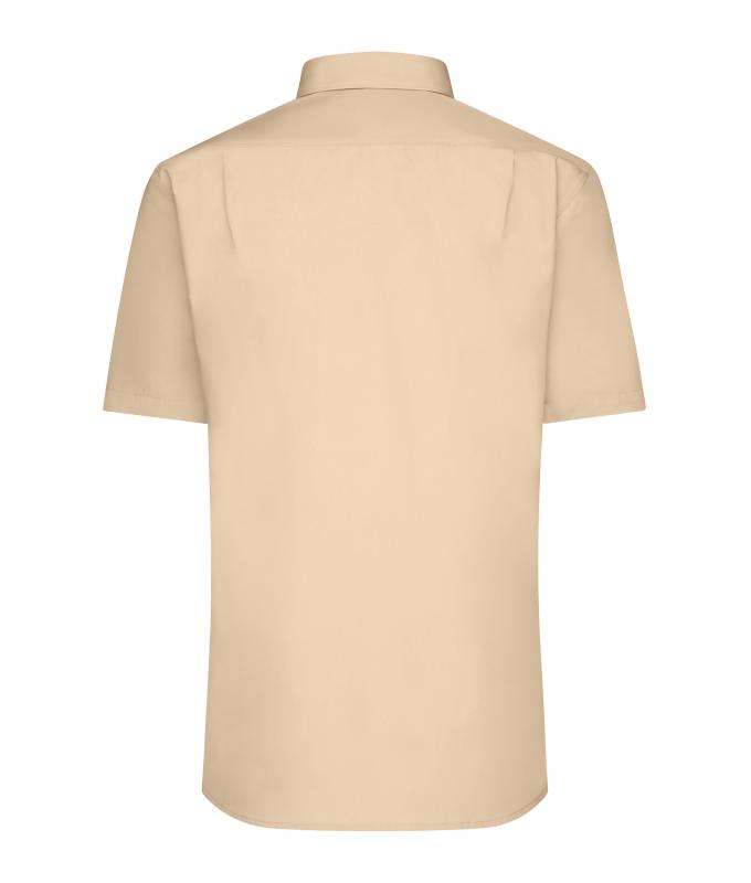 Herren Men's Shirt Short-Sleeved Poplin Stone 8507