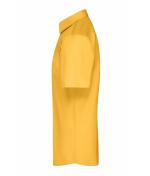 Herren Men's Shirt Short-Sleeved Poplin Yellow 8507