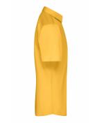 Herren Men's Shirt Short-Sleeved Poplin Yellow 8507