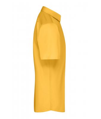 Herren Men's Shirt Short-Sleeved Poplin Yellow 8507