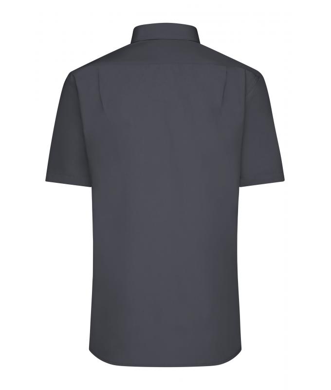 Herren Men's Shirt Short-Sleeved Poplin Carbon 8507