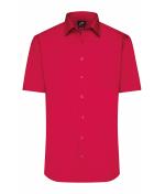 Herren Men's Shirt Short-Sleeved Poplin Red 8507
