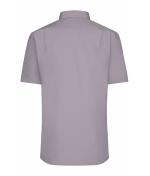 Herren Men's Shirt Short-Sleeved Poplin Steel 8507