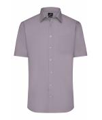 Herren Men's Shirt Short-Sleeved Poplin Steel 8507