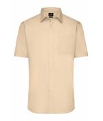 Herren Men's Shirt Short-Sleeved Poplin Stone 8507