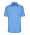 Men Men's Shirt Short-Sleeved Poplin Aqua 8507