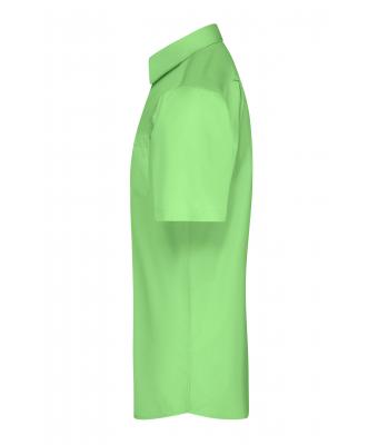 Herren Men's Shirt Short-Sleeved Poplin Lime-green 8507