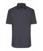 Herren Men's Shirt Short-Sleeved Poplin Carbon 8507