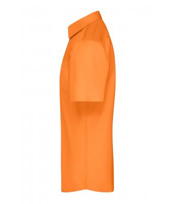 Herren Men's Shirt Short-Sleeved Poplin Orange 8507