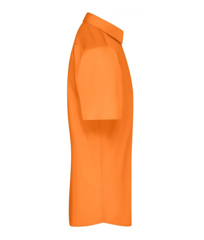 Herren Men's Shirt Short-Sleeved Poplin Orange 8507