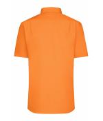 Herren Men's Shirt Short-Sleeved Poplin Orange 8507