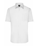 Herren Men's Shirt Short-Sleeved Poplin White 8507