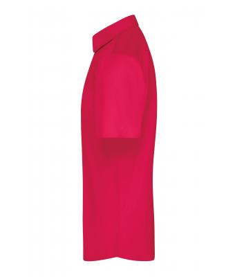 Heren Men's Shirt Short-Sleeved Poplin Rood 8507