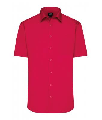 Heren Men's Shirt Short-Sleeved Poplin Rood 8507