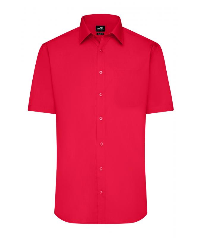 Heren Men's Shirt Short-Sleeved Poplin Tomaat 8507