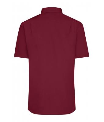 Heren Men's Shirt Short-Sleeved Poplin Wijnrood 8507