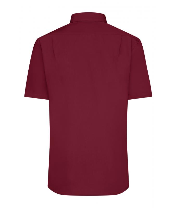 Heren Men's Shirt Short-Sleeved Poplin Wijnrood 8507