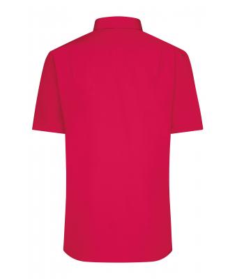 Herren Men's Shirt Short-Sleeved Poplin Red 8507