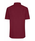 Herren Men's Shirt Short-Sleeved Poplin Wine 8507