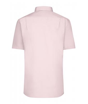 Heren Men's Shirt Short-Sleeved Poplin Lichtroze 8507