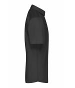 Herren Men's Shirt Short-Sleeved Poplin Black 8507