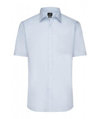 Men Men's Shirt Shortsleeve Poplin Light-blue 8507