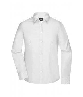 Femme Chemise femme à manches longues en Micro-Twill Blanc 8563