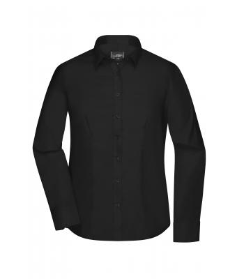 Ladies Ladies' Shirt Long-Sleeved Micro-Twill Black 8563