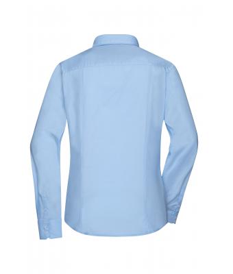 Damen Ladies' Shirt Long-Sleeved Micro-Twill Light-blue 8563