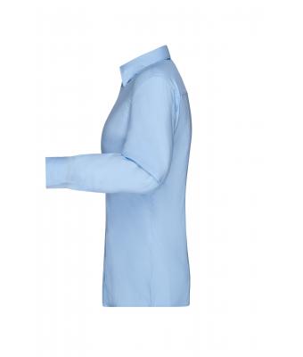 Dames Ladies' Shirt Long-Sleeved Micro-Twill Lichtblauw 8563