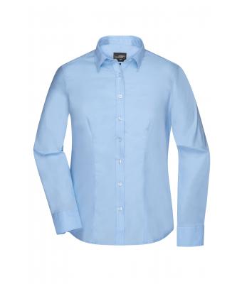 Ladies Ladies' Shirt Long-Sleeved Micro-Twill Light-blue 8563
