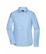 Dames Ladies' Shirt Long-Sleeved Micro-Twill Lichtblauw 8563