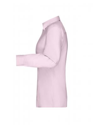 Dames Ladies' Shirt Long-Sleeved Micro-Twill Lichtroze 8563