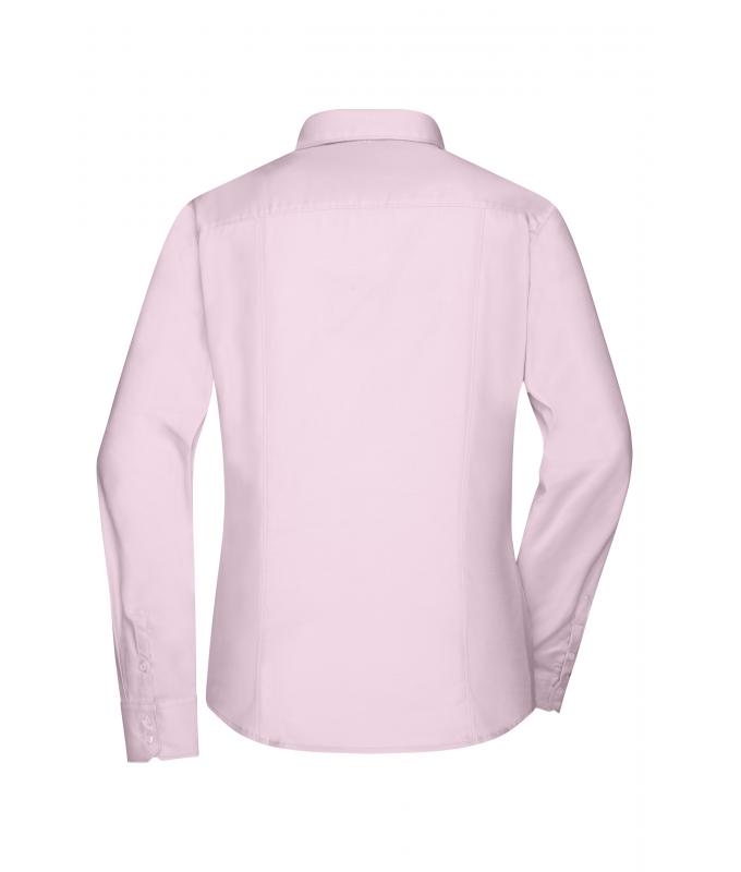 Dames Ladies' Shirt Long-Sleeved Micro-Twill Lichtroze 8563