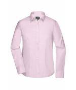 Dames Ladies' Shirt Long-Sleeved Micro-Twill Lichtroze 8563