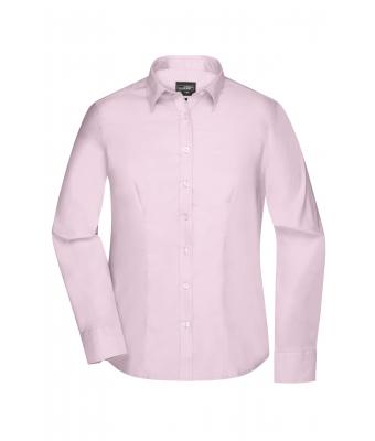Dames Ladies' Shirt Long-Sleeved Micro-Twill Lichtroze 8563
